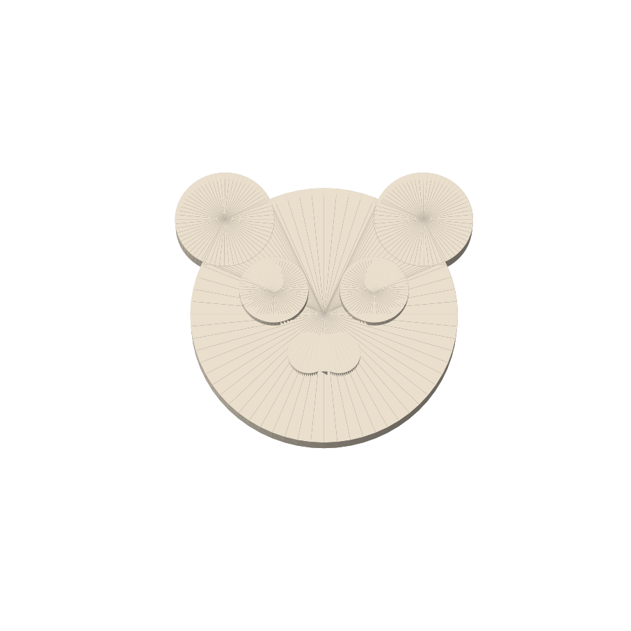 Rendu du véritable STL du magnet Panda Café